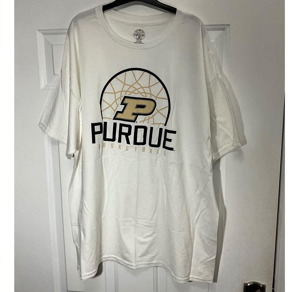 Rivalry Threads Purdue Basketball T-Shirt Mens 2XL White Short Sleeve Tee